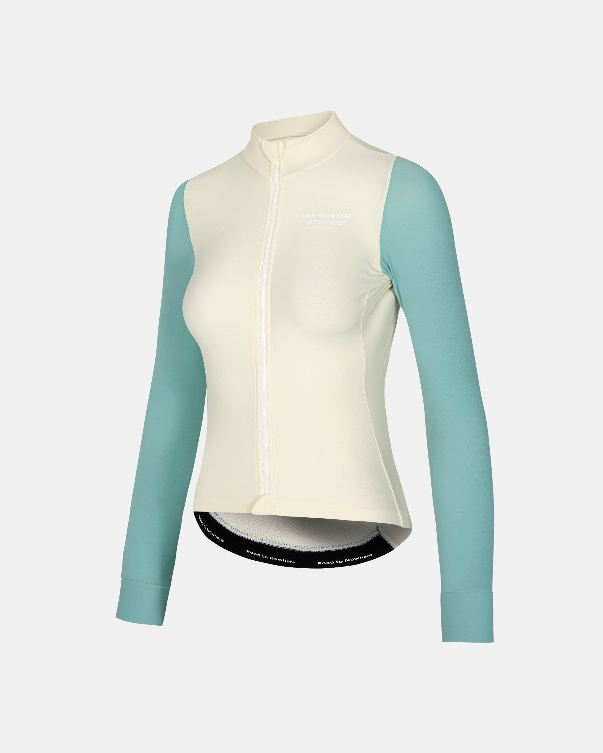 Women's Mechanism Long Sleeve Jersey - Off-White / Light Teal